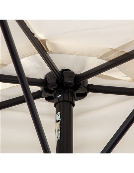 Outsunny 3 m Half Round Umbrella Parasol-White 84D-008CW - pic 47846 | FastDaddyshop