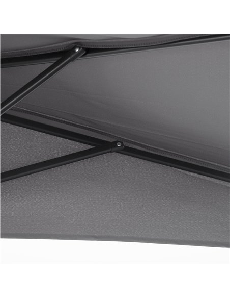 Outsunny 3 m Half Round Umbrella Parasol-Grey Polyester/Aluminum 84D-008GY - pic 47856 | FastDaddyshop
