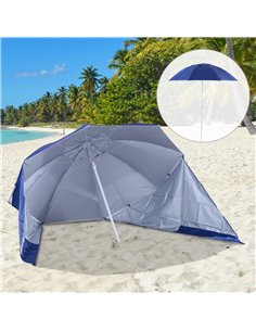 Outsunny 2m Beach Sport Umbrella Parasol, Blue 84D-022 2
