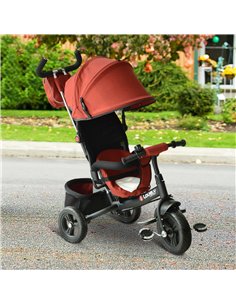 HOMCOM Baby Ride on Tricycle W/Canopy-Red
