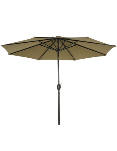Outsunny 24 LED Solar Powered Parasol Umbrella-Brown  84D-018BN