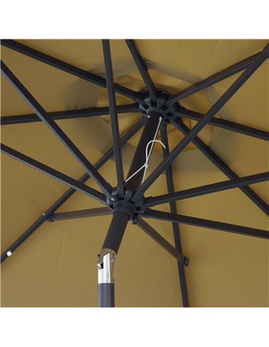 Outsunny 24 LED Solar Powered Parasol Umbrella-Brown  84D-018BN