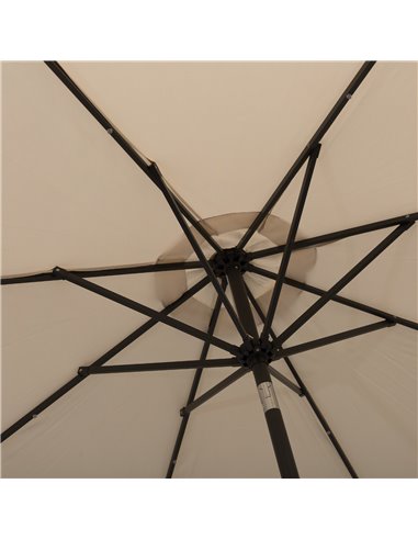 Outsunny 24 LED Solar Powered Parasol Umbrella-Creamy White 84D-018CW
