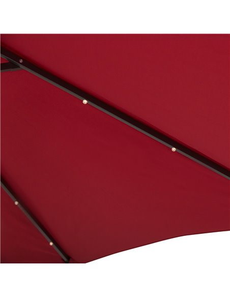 Outsunny Φ2.7m Garden 24 LED Light Parasol Solar Outdoor Tilt Sun Umbrella Patio Club Party Event Manual Sun Shade w/ Hand Crank - pic 47919 | FastDaddyshop
