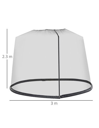 Outsunny 2.3m Umbrella Table Screen Outdoor Patio Cover Mosquito Insect Net Zipped Door 84B-063