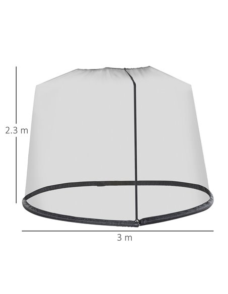 Outsunny 2.3m Umbrella Table Screen Outdoor Patio Cover Mosquito Insect Net Zipped Door 84B-063 - pic 47922 | FastDaddyshop