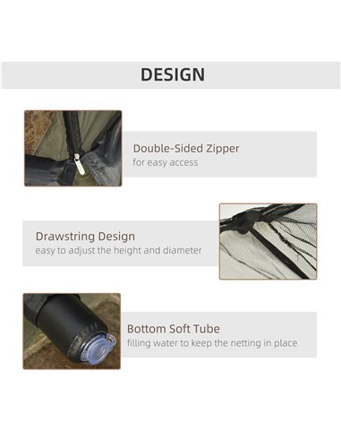 Outsunny 2.3m Umbrella Table Screen Outdoor Patio Cover Mosquito Insect Net Zipped Door 84B-063