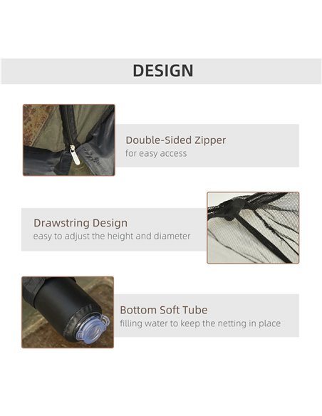 Outsunny 2.3m Umbrella Table Screen Outdoor Patio Cover Mosquito Insect Net Zipped Door 84B-063 - pic 47923 | FastDaddyshop
