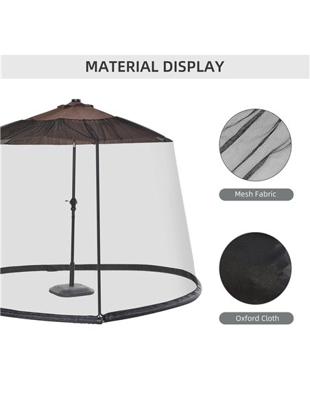 Outsunny 2.3m Umbrella Table Screen Outdoor Patio Cover Mosquito Insect Net Zipped Door 84B-063 - pic 47924 | FastDaddyshop