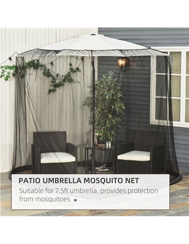Outsunny 2.3m Umbrella Table Screen Outdoor Patio Cover Mosquito Insect Net Zipped Door 84B-063
