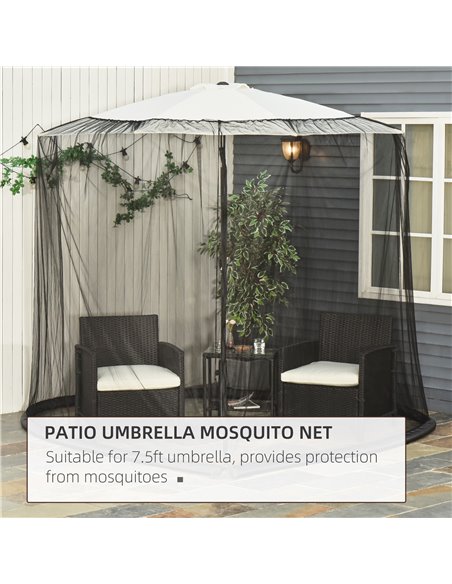 Outsunny 2.3m Umbrella Table Screen Outdoor Patio Cover Mosquito Insect Net Zipped Door 84B-063 - pic 47925 | FastDaddyshop