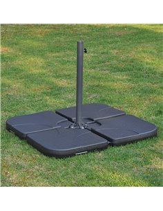 Outsunny 4 pc Parasol Base Heavy Duty Plastic Umbrella Weight Base-Black 84D-021 2