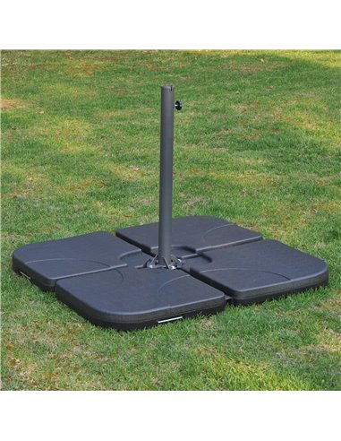 Outsunny 4 pc Parasol Base Heavy Duty Plastic Umbrella Weight Base-Black 84D-021