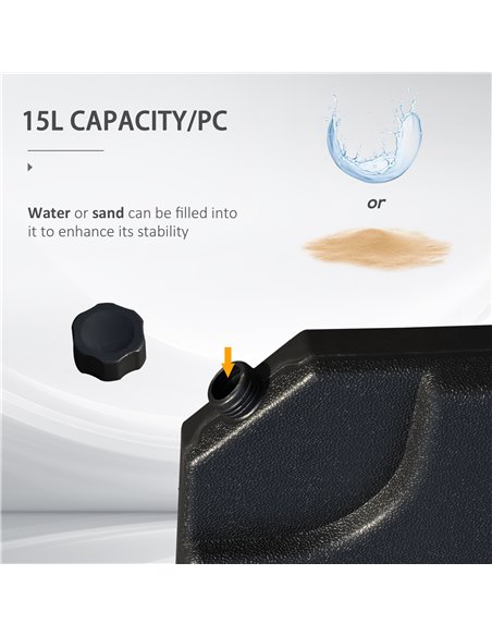 Outsunny 4 pc Parasol Base Heavy Duty Plastic Umbrella Weight Base-Black 84D-021 - pic 47942 | FastDaddyshop