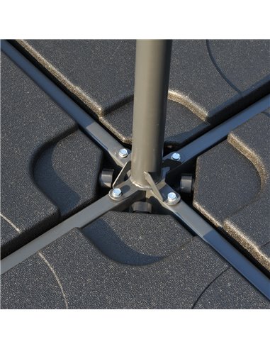 Outsunny 4 pc Parasol Base Heavy Duty Plastic Umbrella Weight Base-Black 84D-021