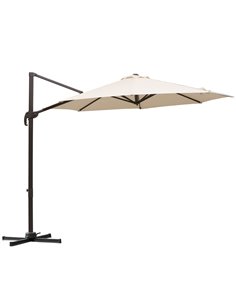 Outsunny 3M Banana Parasol Hanging Cantilever Umbrella, Beige 840-126