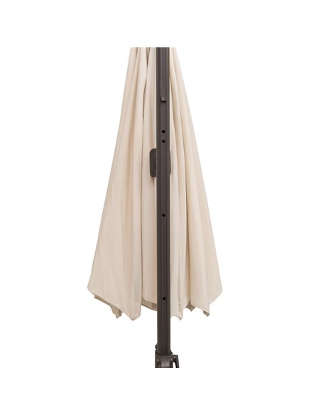 Outsunny 3M Banana Parasol Hanging Cantilever Umbrella W/ Cross Base Hand Crank Aluminium Frame 360°Rotation Hand Crank-Beige 84 - pic 47963 | FastDaddyshop