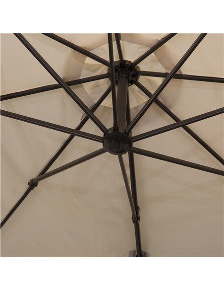 Outsunny 3M Banana Parasol Hanging Cantilever Umbrella W/ Cross Base Hand Crank Aluminium Frame 360°Rotation Hand Crank-Beige 84 - pic 47964 | FastDaddyshop