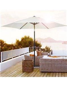 Outsunny 2.7 m Patio Umbrella Tilt Crank, Cream White 84D-032CW 2