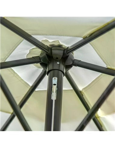 Outsunny 2.7 m Patio Umbrella Sun Shade Tilt Crank Garden Aluminium Frame-Cream White 84D-032CW
