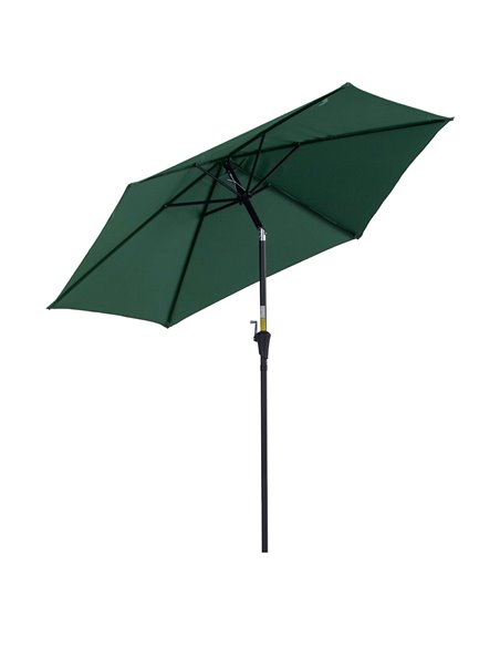 Outsunny 2.7M Outdoor Garden Tilting Parasol Umbrella, Green 84D-032GN - pic 47974 | FastDaddyshop
