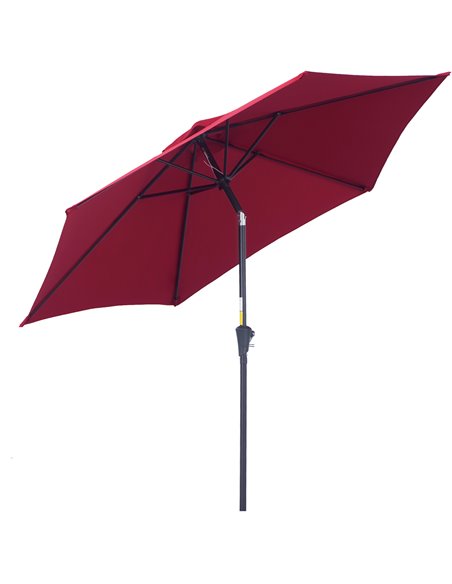 Outsunny 2.7M Outdoor Garden Tilting Parasol Umbrella, Wine Red 84D-032WR - pic 47983 | FastDaddyshop