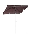 Outsunny Outdoor Aluminum Umbrella Parasol, Brown 84D-016CF
