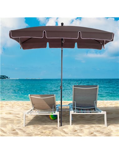 Outsunny Aluminum Umbrella Parasol-Brown 84D-016CF