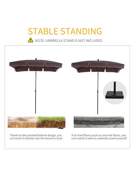Outsunny Aluminum Umbrella Parasol-Brown 84D-016CF - pic 47997 | FastDaddyshop