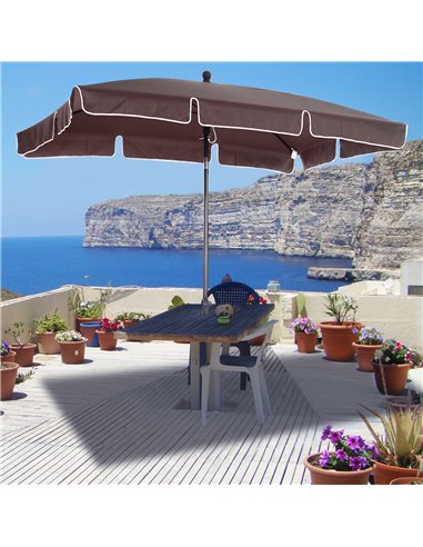 Outsunny Aluminum Umbrella Parasol-Brown 84D-016CF