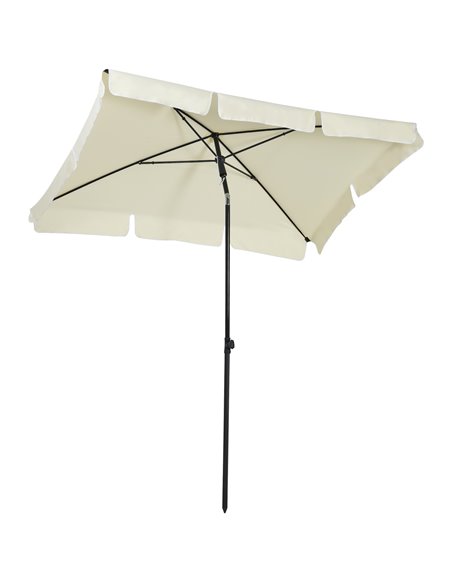 Outsunny Outdoor Aluminium Sun Umbrella Parasol, Cream White 84D-016CW - pic 48001 | FastDaddyshop