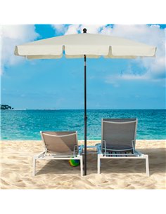 Outsunny Outdoor Aluminium Sun Umbrella Parasol, Cream White 84D-016CW 2
