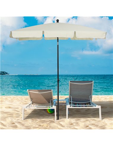 Outsunny Outdoor Aluminium Sun Umbrella Parasol, Cream White 84D-016CW