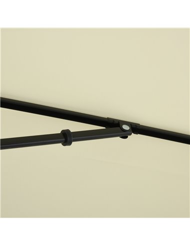 Outsunny Aluminium Sun Umbrella Parasol Patio Garden Tilt 2M x 1.25M Cream White 84D-016CW