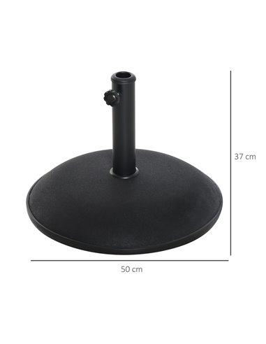 Outsunny 25kgs Dia 50cm Round Umbrella Base, Black 840-047