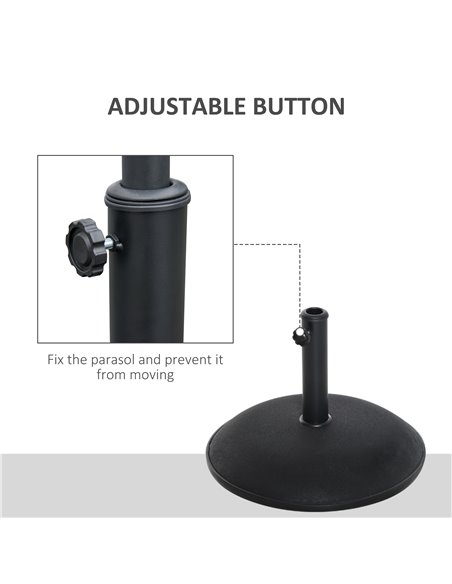 Outsunny 25kgs Round Umbrella Base Concrete Parasol Weight Stand Patio Outdoor Black Dia 50cm 840-047 - pic 48022 | FastDaddyshop