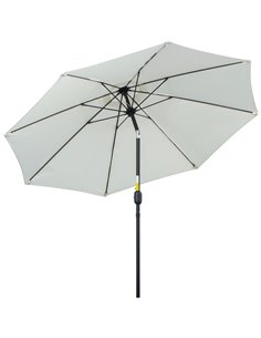 Outsunny 2.65H x Φ2.4m Garden Tilting Parasol Umbrella, Cream White 84D-023CW
