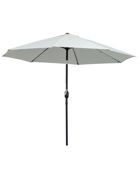 Outsunny Garden Parasol Umbrella,Tilting Parasol W/three angles, Outdoor Sun Shade Canopy,Cream White，2.65H x Φ2.4m 84D-023CW - pic 48044 | FastDaddyshop