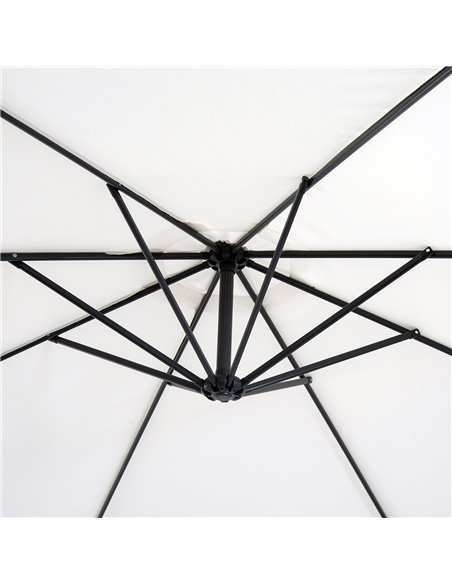Outsunny 3(m) Garden Banana Parasol Hanging Cantilever Umbrella with Crank Handle, 8 Ribs and Cross Base for Outdoor, Sun Shade, - pic 48062 | FastDaddyshop