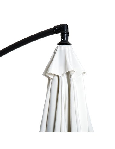 Outsunny 3(m) Garden Banana Parasol Hanging Cantilever Umbrella with Crank Handle, 8 Ribs and Cross Base for Outdoor, Sun Shade,