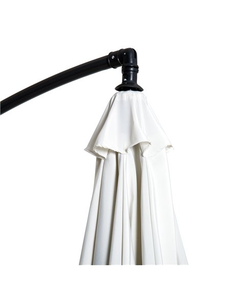 Outsunny 3(m) Garden Banana Parasol Hanging Cantilever Umbrella with Crank Handle, 8 Ribs and Cross Base for Outdoor, Sun Shade, - pic 48063 | FastDaddyshop