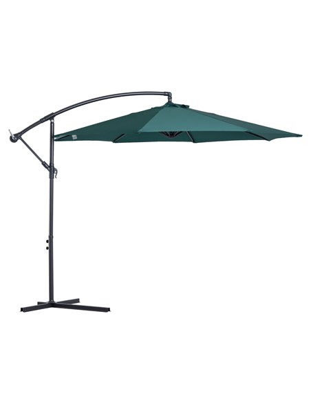 Outsunny 3(m) Banana Parasol Umbrella with Crank Handle, Dark Green 84D-037GN - pic 48064 | FastDaddyshop