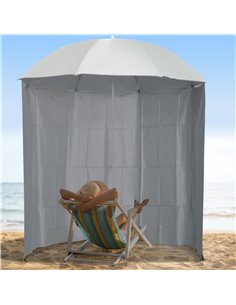Outsunny 2.2M Fishing Umbrella Parasol with Side, Cream White 84D-038CW 2
