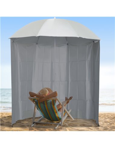 Outsunny 2.2M Fishing Umbrella Parasol with Side, Cream White 84D-038CW