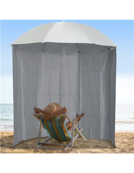 Outsunny 2.2M Fishing Umbrella Parasol with Side, Cream White 84D-038CW - pic 48074 | FastDaddyshop