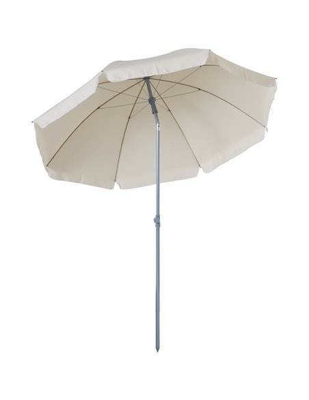 Outsunny 2.2M Tilt Beach Umbrella Parasol, Cream White 84D-039CW - pic 48082 | FastDaddyshop