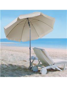 Outsunny 2.2M Tilt Beach Umbrella Parasol, Cream White 84D-039CW 2
