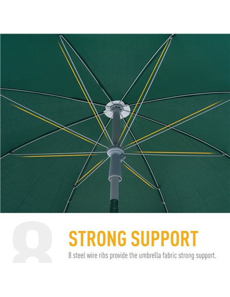 Outsunny Beach Umbrella Parasol,φ2.2m, Steel-Dark Green 84D-039GN - pic 48097 | FastDaddyshop