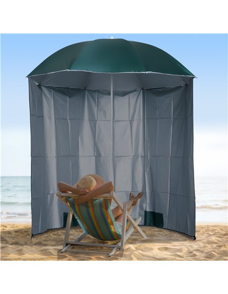 Outsunny 2.2M Fishing Umbrella Parasol With Side, Dark Green 84D-038GN - pic 48101 | FastDaddyshop