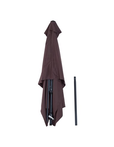 Outsunny Patio Umbrella Parasol Rectangular Garden Canopy Outdoor Sun Shade Shelter W/ Tilt Crank-Brown 84D-036